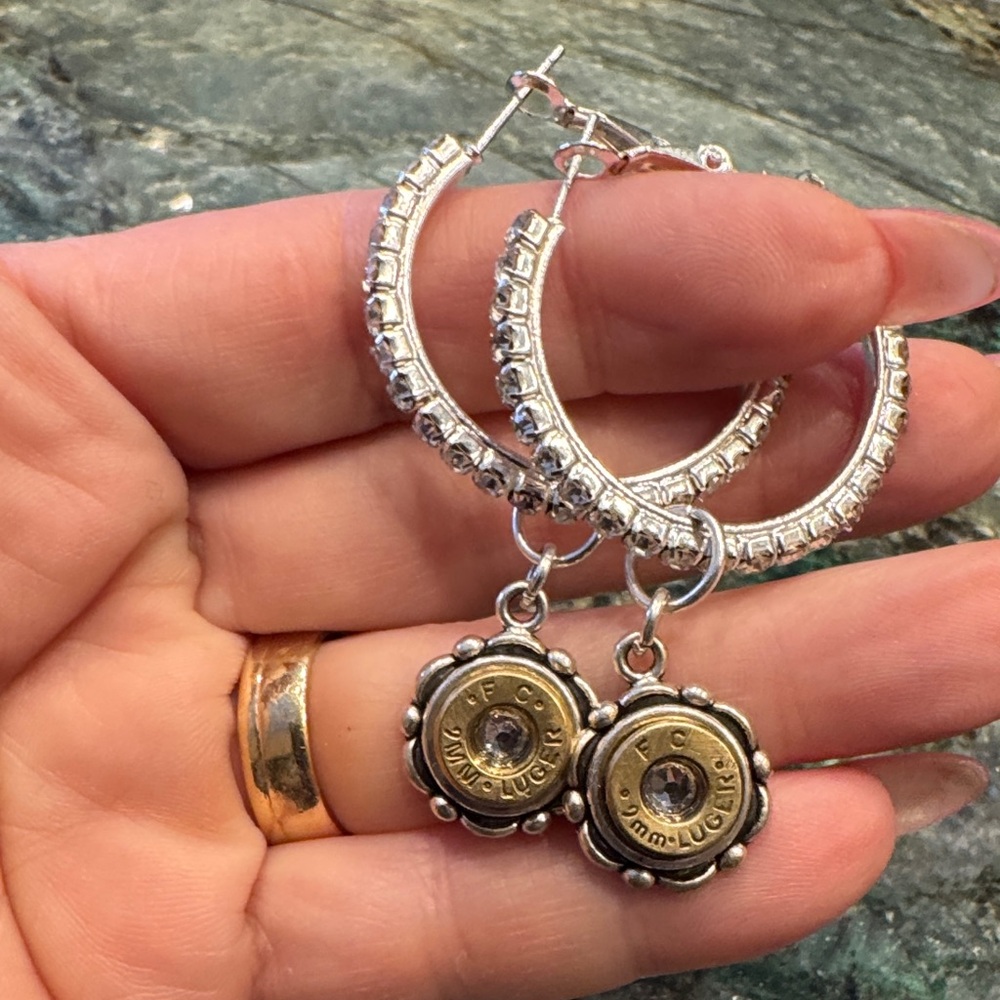 Unique!!  One of a Kind!! Silver and Gold Hoop Earrings